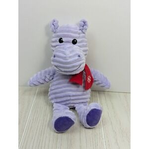 Walmart Hippo Plush Purple Ribbed Corduroy Red Snowflake Scarf